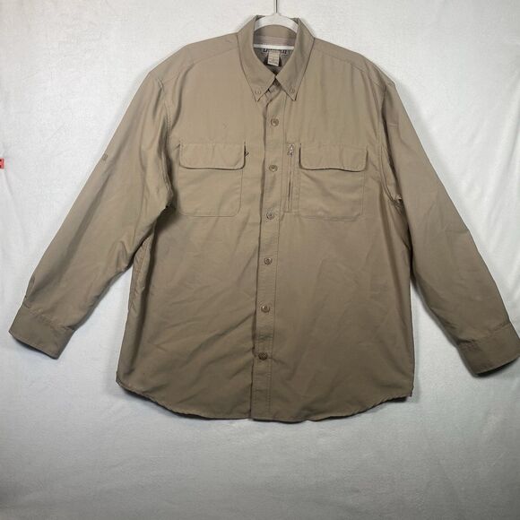 Duluth Trading Company CoolPlus Ripstop Long Sleeve Shirt Khaki Size L - Picture 1 of 15